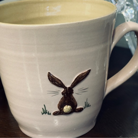 Handmade Pilarts Polish Pottery Mug 16 oz Pink Easter Bunny 🐰 - Picture 8 of 8